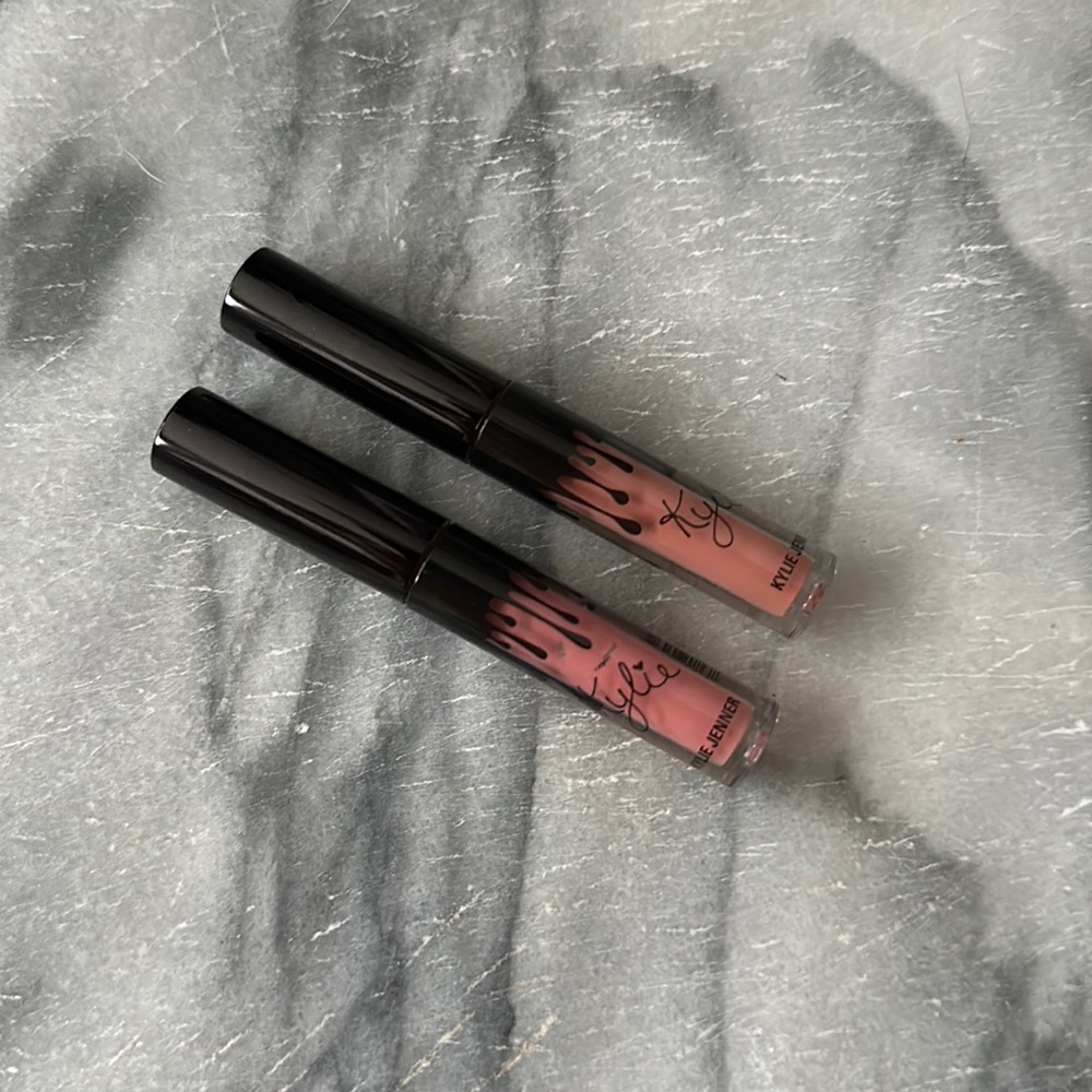 KYLIE COSMETICS Mini “candy k” in matte and “charm” in velvet liquid lip…